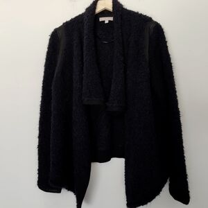 Banana Republic Boucle Faux Leather Trim Sweater